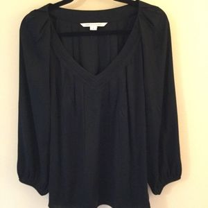 Diane Von Furstenberg Black 100% Silk Cahil Top